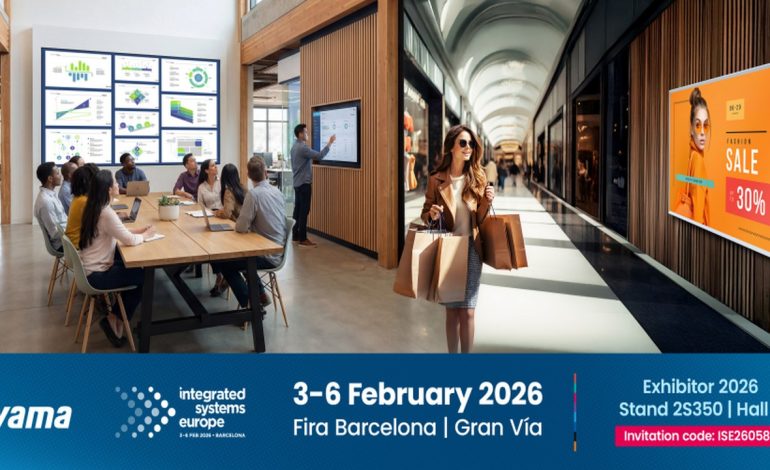  iiyama na ISE 2026 z wyświetlaczami do witryn, sal i przestrzeni biurowych