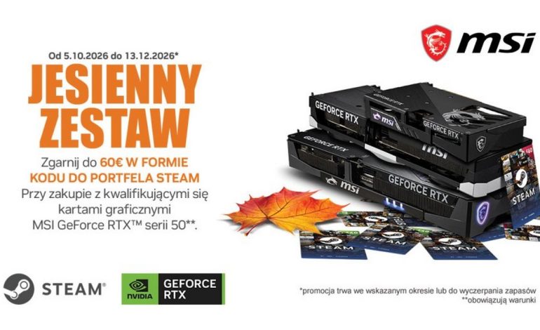  MSI dorzuca pieniądze na Steam. Nawet 60 euro za zakup karty GeForce RTX 50